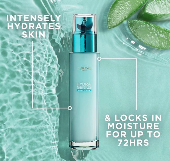 سرم آبرسان و مرطوب‌کننده پوست نرمال تا مختلط لورال (L'Oréal Hydra Genius Aloe Water)