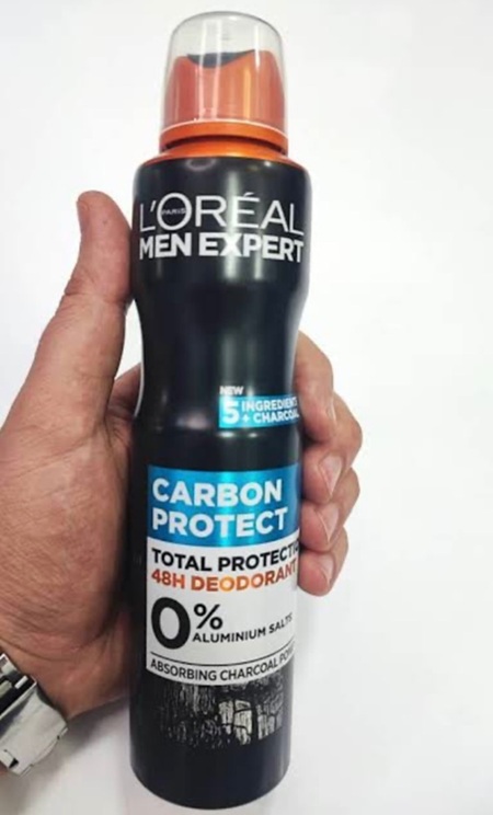 اسپری ضد تعریق مردانه مدل Carbon Protect حجم 250 میل | بدون آلومینیوم