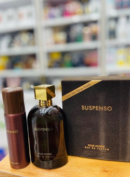 عطر ادوپرفیوم مردانه فراگرنس ورد مدل Suspenso حجم ۱۰۰ میل به همراه اسپری (Fragrance World Suspenso EDP 100ml + Body Spray)